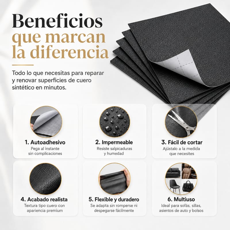 Parches de reparación de cuero sintético - Image 2